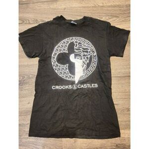 Crooks & Castles Medusa Head Short Sleeve Mens Shirt Size Smalll